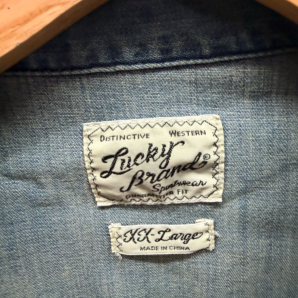 Lucky Brand Light Blue Denim Shirt with Western Label - Picture 2 of 3